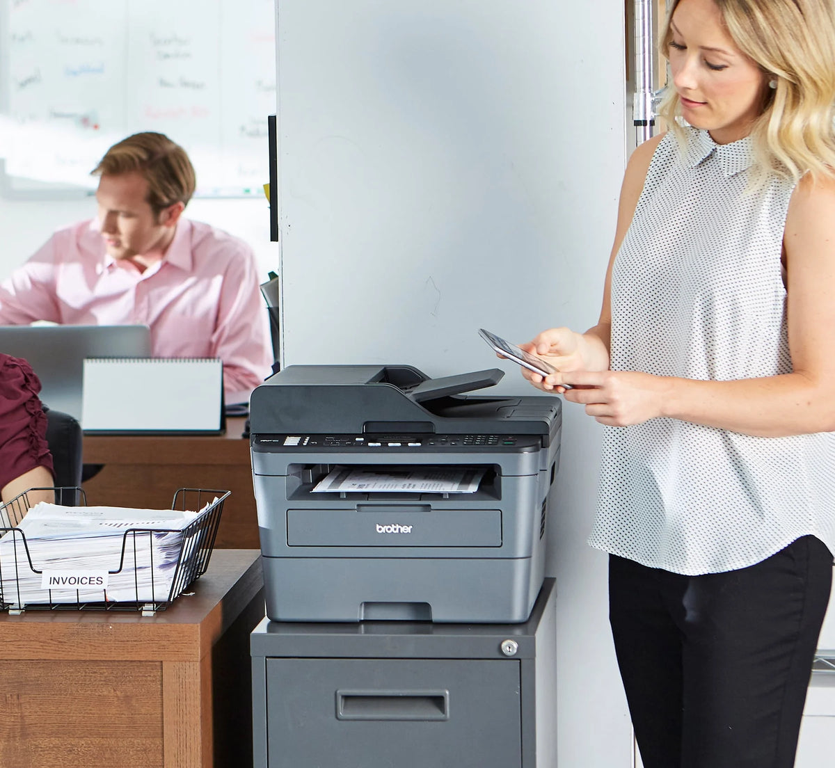 Monochrome Laser All-in-One Printer with Duplex Printing and Wireless Connectivity D820276