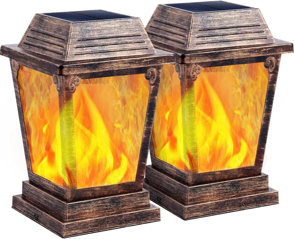 2 Pack 99 LED Metal Solar Post Lights for 4x4 6x6 Posts I323648