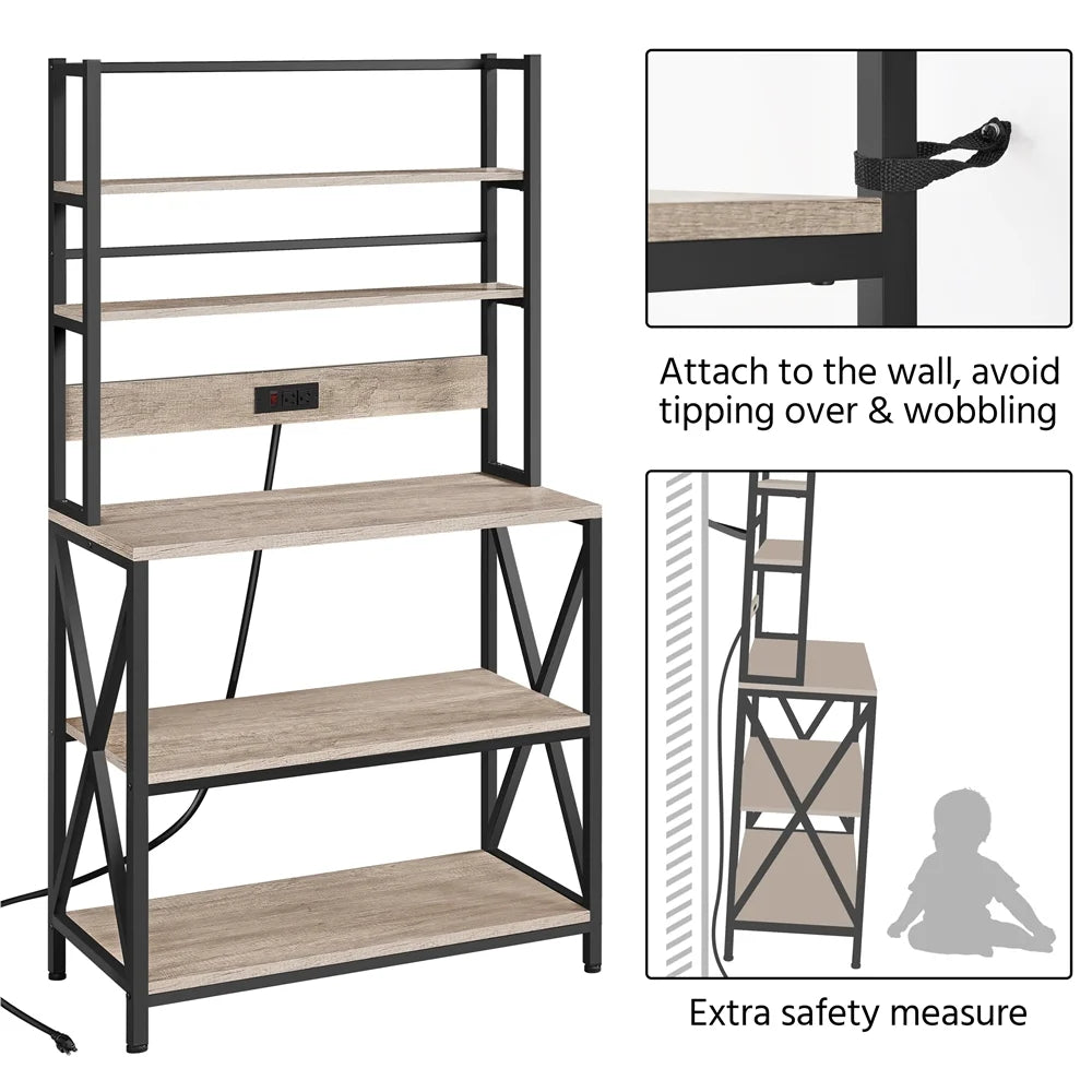 5-Tier Kitchen Baker's Rack with Hutch X463285