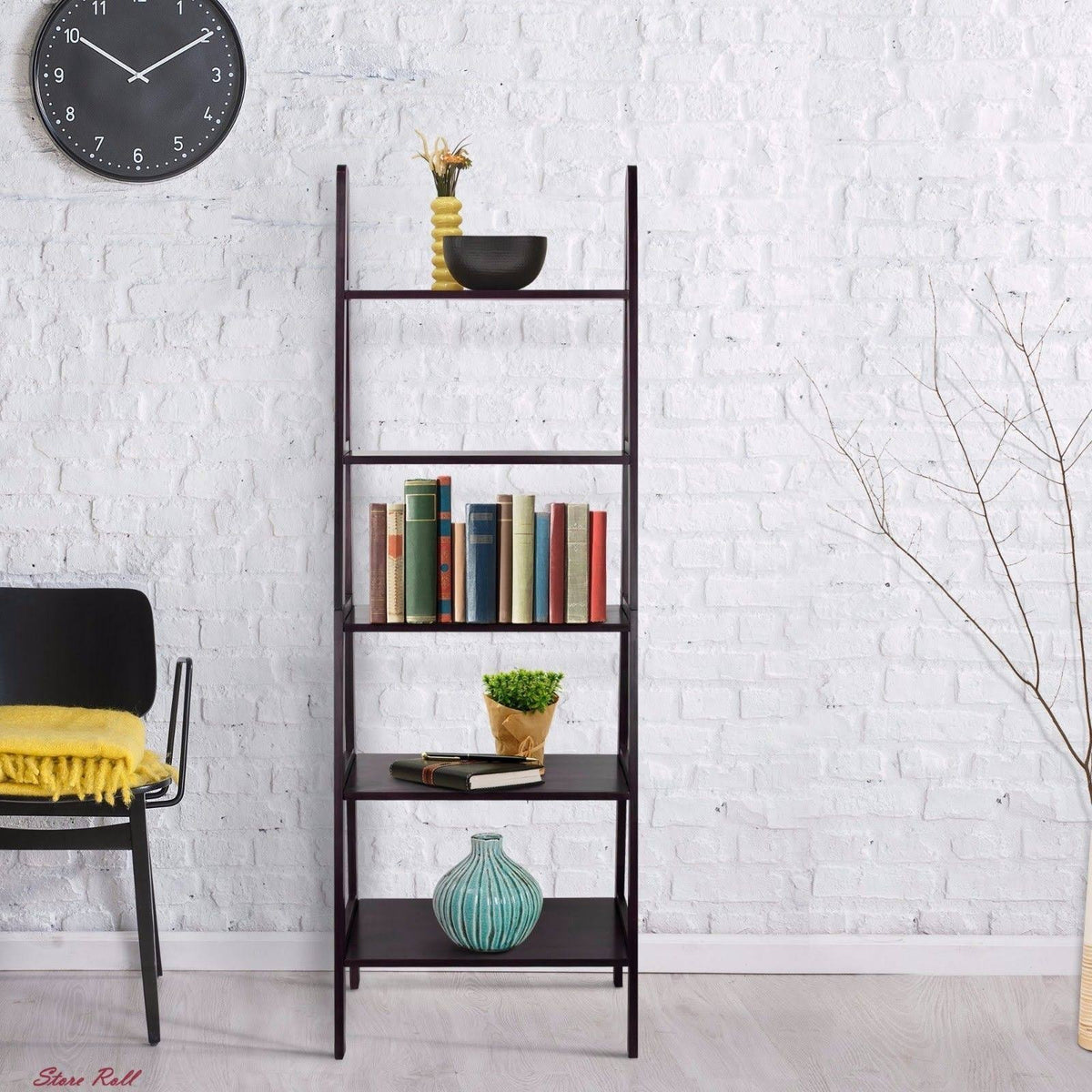 5 Shelf Ladder Bookcase, Espresso G1348