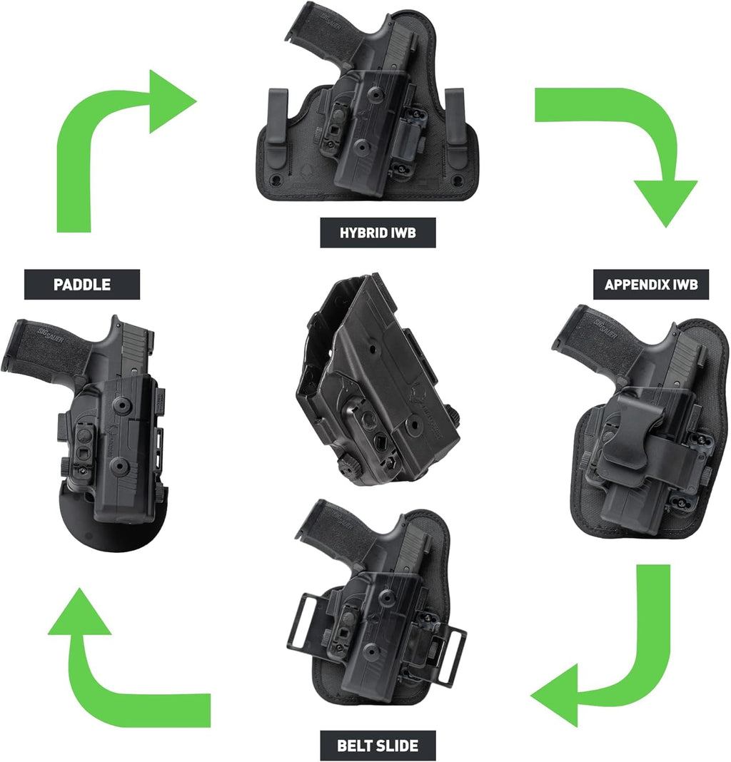 4 in 1 Holster - IWB, Appendix, OWB Paddle, OWB Belt Slide - Right Hand Draw Q4207