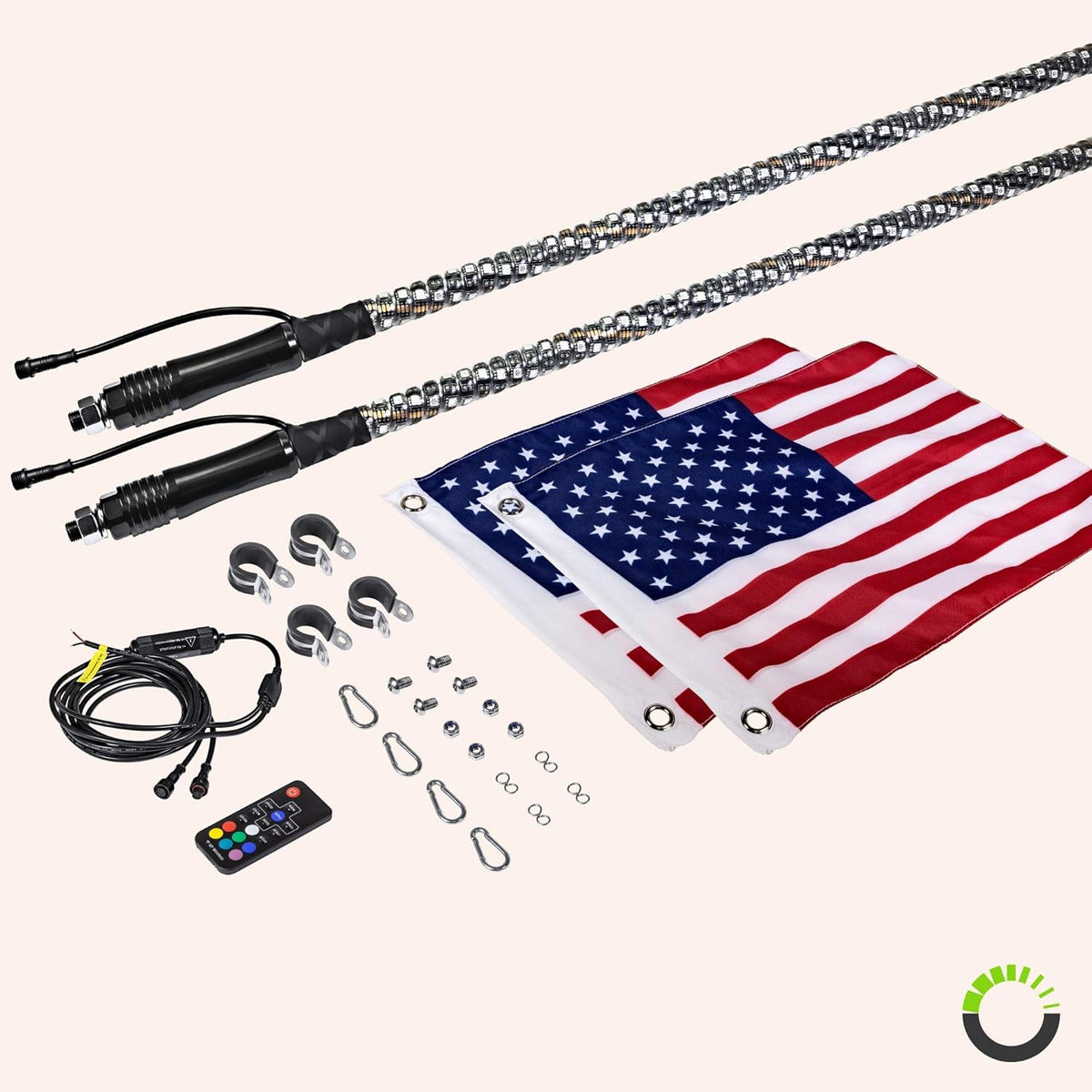 3ft Spiral LED Whip Lights with RF Remote S657041