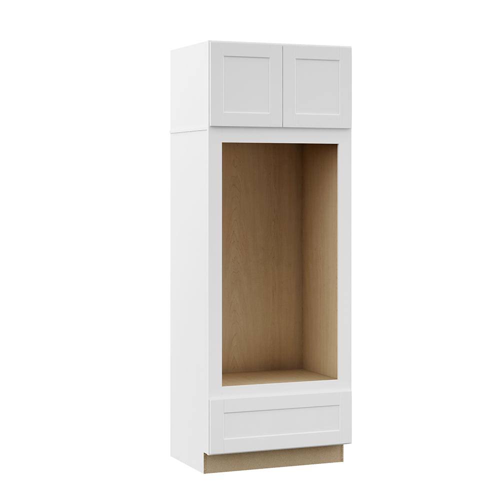 33x90x24 in. Double Oven Kitchen Cabinet in Satin White F12913