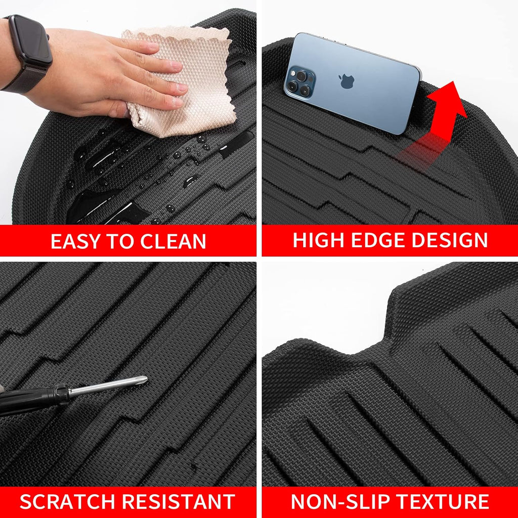Cargo Liners Storage Frunk Mat All Weather Front Trunk Mats TPE Floor Mats Set of 6 Z38298
