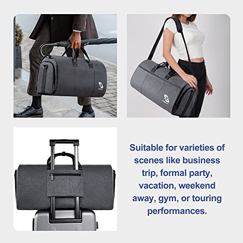 Convertible Garment Bag with Shoe Compartment, Detachable Shoulder Strap E400