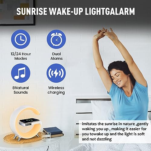 White Smart LED Table Lamp with Wireless Charger O397897