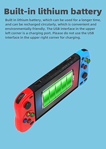 5.1-inch Handheld Game Console Built-in 12000 Games (Bluered) H934