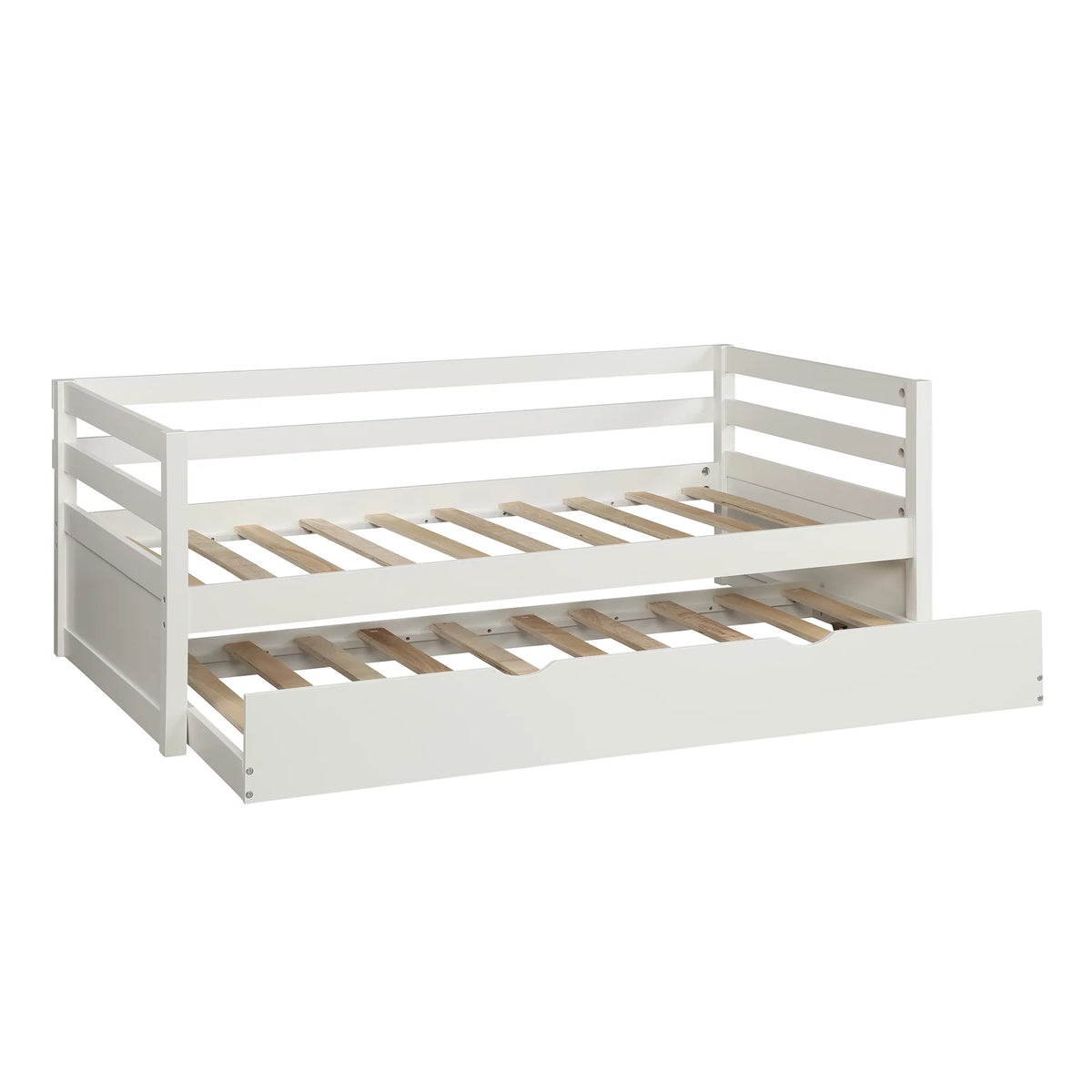 Solid Wood Daybed with Trundle White N70555