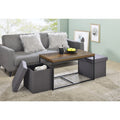 Oak Wood Grain 3 Piece Coffee Table Set N231