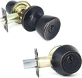 Oil Rubbed Bronze Exterior Door Lockset with Deadbolt, 3 Pack J779376
