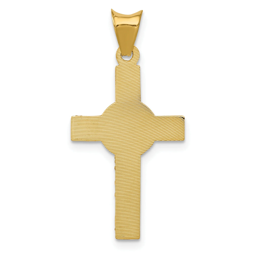 14K Two-Tone Gold Rhodium Plating Crucifix Cross Pendant Necklace G568