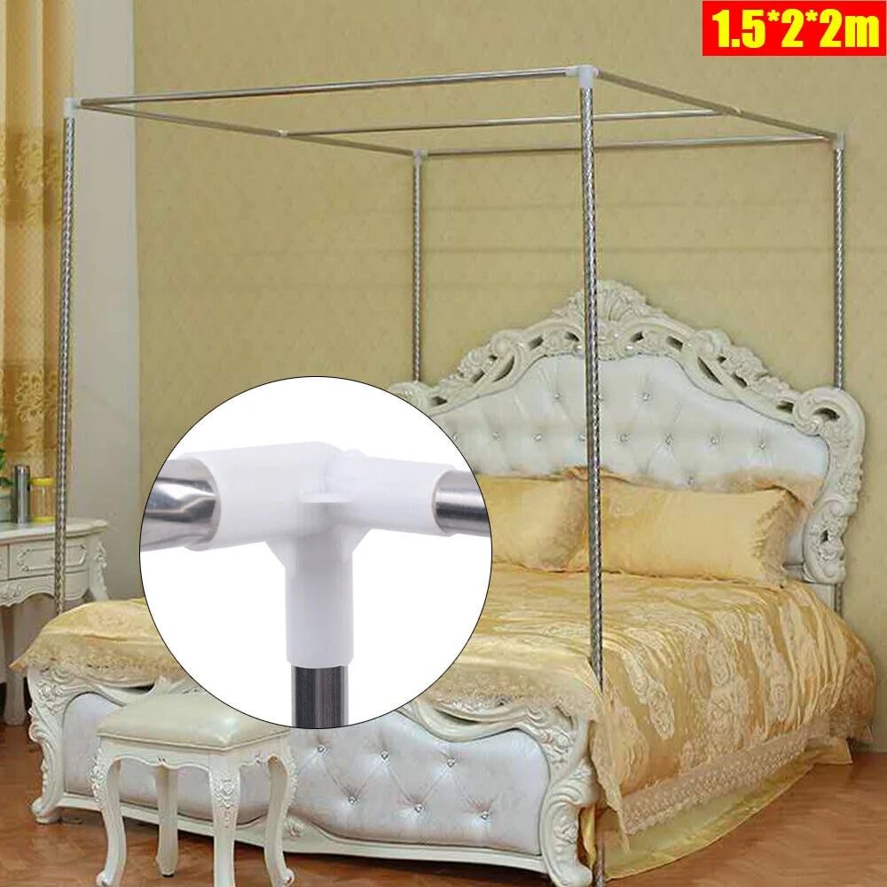 Detachable Silver Stainless Steel Bedding Canopy Frame D569