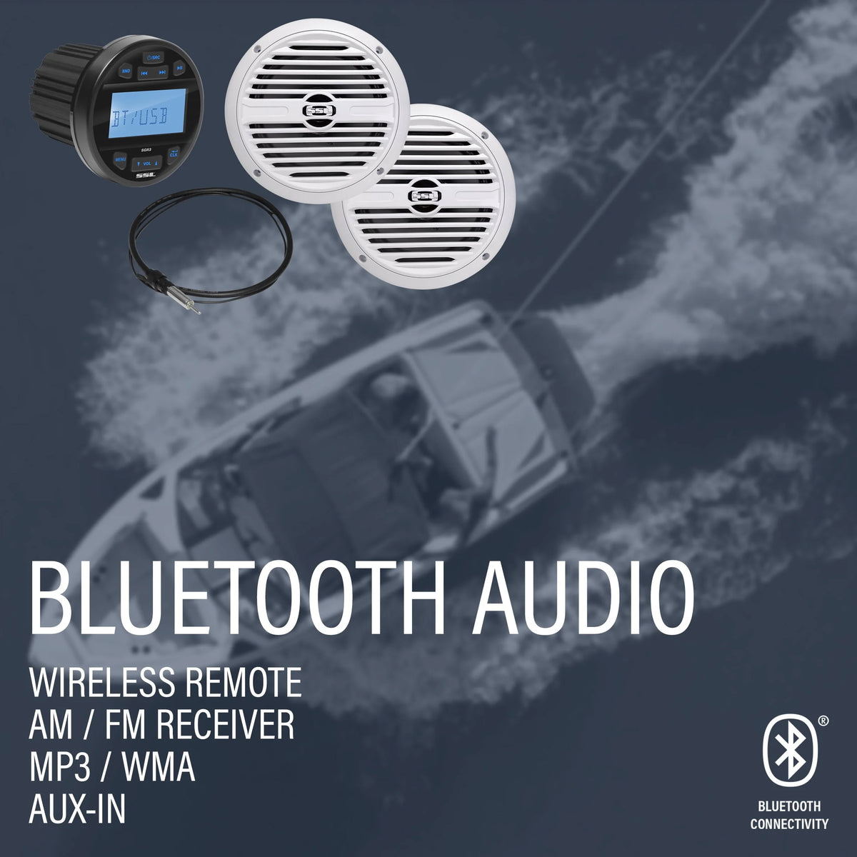 Marine Stereo System Speaker Audio Package C2680