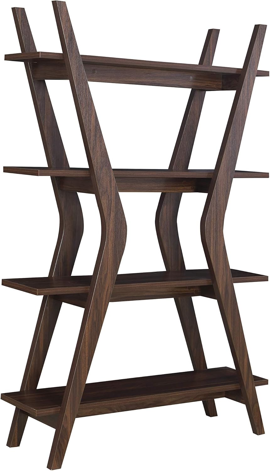 4-Tier Bookcase Dark Walnut Brown Z530