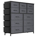 12 Drawer Fabric Dresser with Wood Tabletop O7718