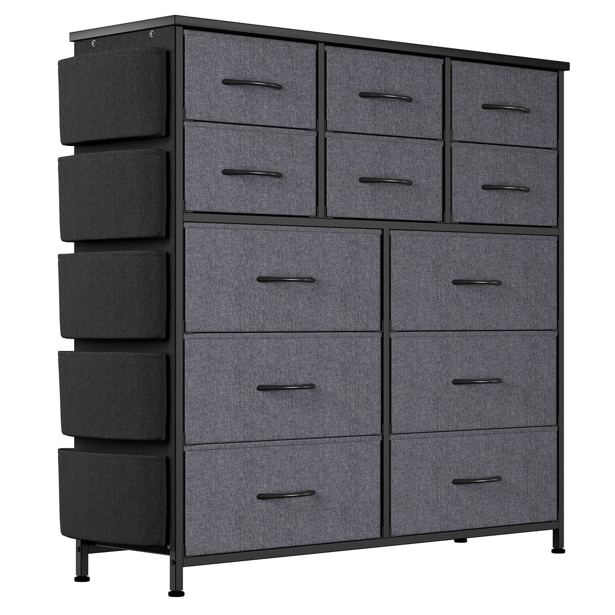12 Drawer Fabric Dresser with Wood Tabletop O7718