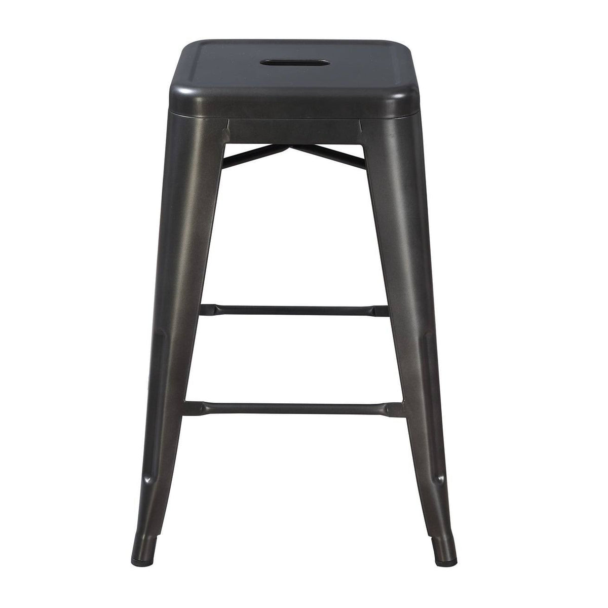 Gunmetal Grey 24-Inch Bar Stool Set of 2 H41787