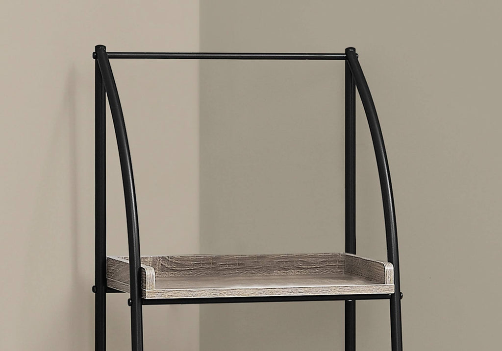Dark Taupe Black Metal Bookcase A287