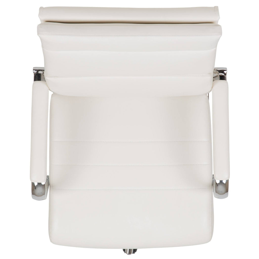 White LeatherSoft High Back Executive Swivel Office Chair H606