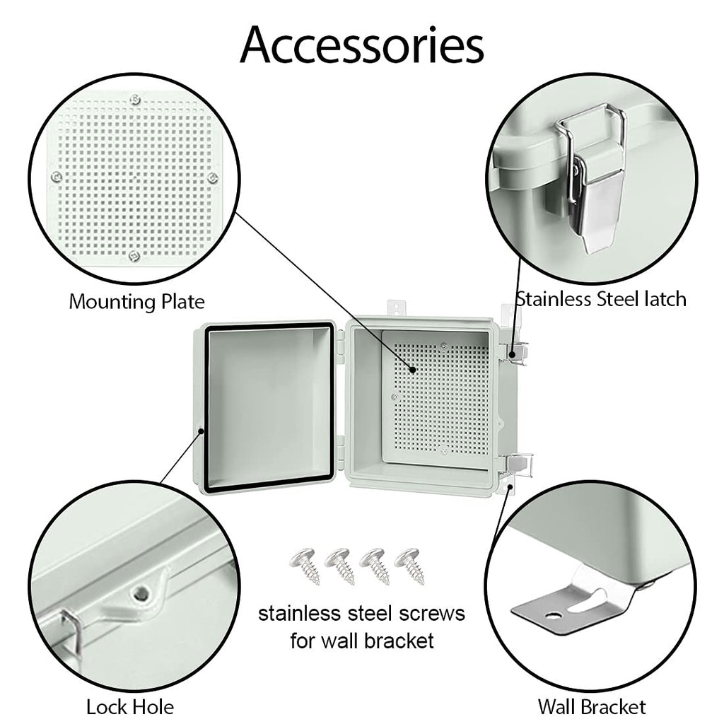 ABS IP67 Waterproof Junction Box with Mounting Plate Pack of 2 Z74724