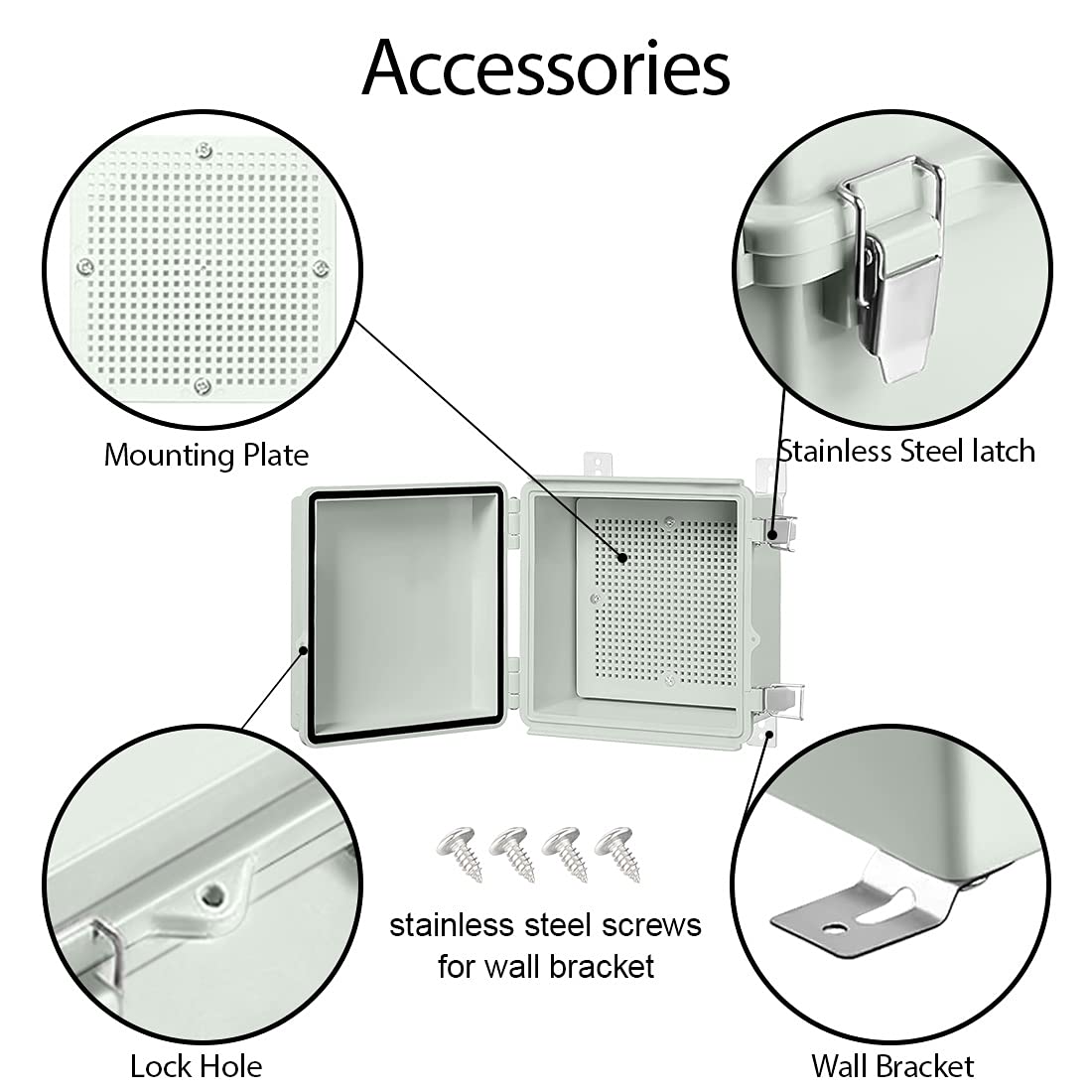 ABS IP67 Waterproof Junction Box with Mounting Plate Pack of 2 Z74724