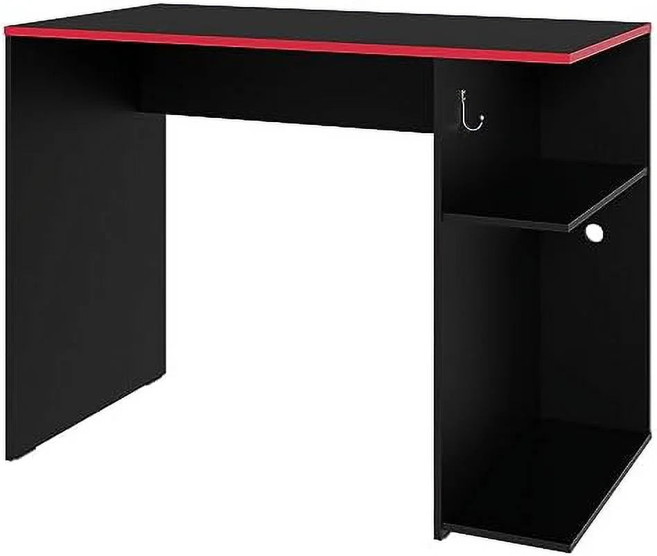 Compact Gaming Computer Desk with 2 Shelves and Monitor Stand Z842328