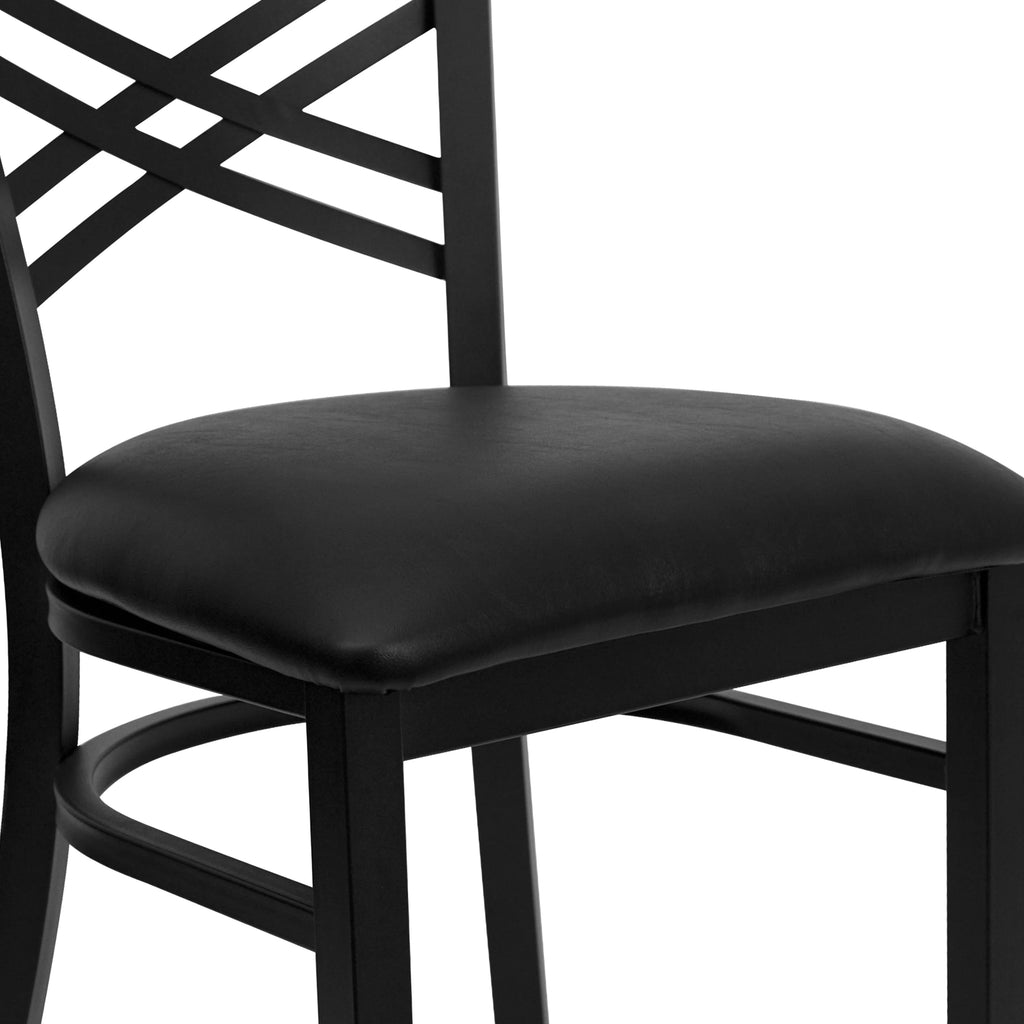 Black Vinyl Seat Metal Restaurant Chair M500079
