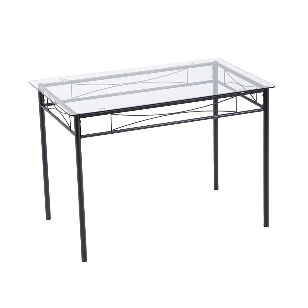 5 Piece Glass Dining Set with Metal Frame M124