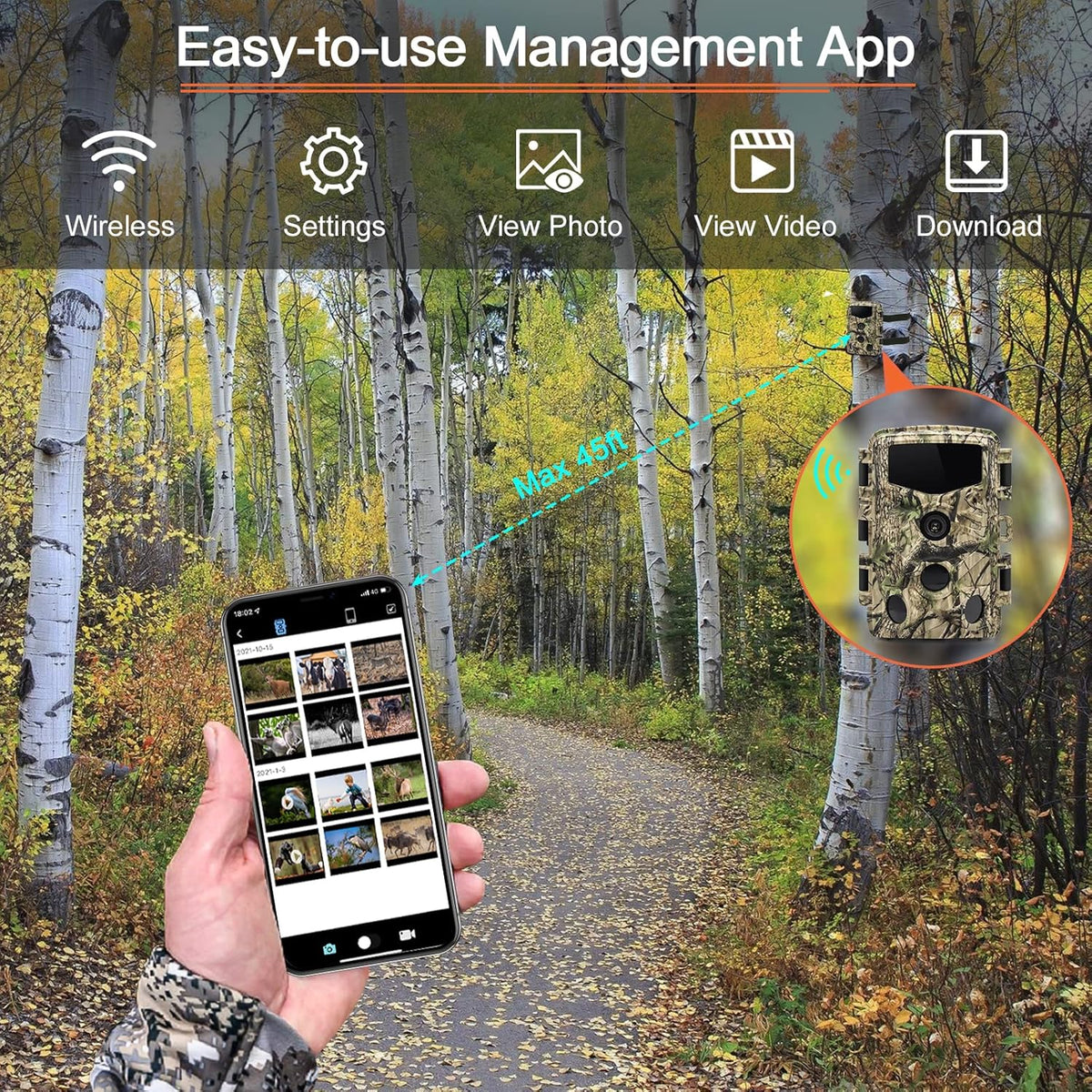 4K 32MP Trail Camera with Low Glow Night Vision X9626