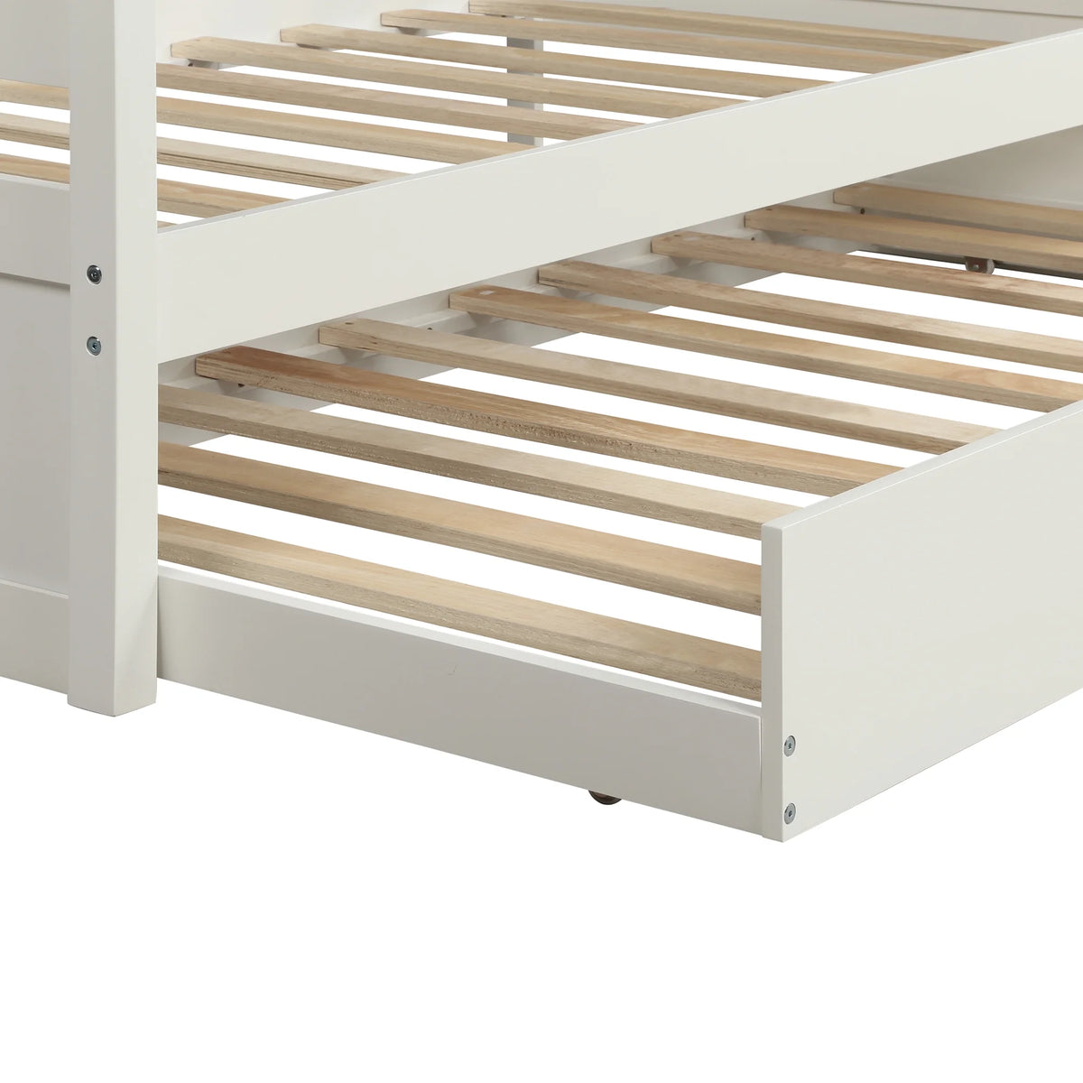 Solid Wood Daybed with Trundle White N70555