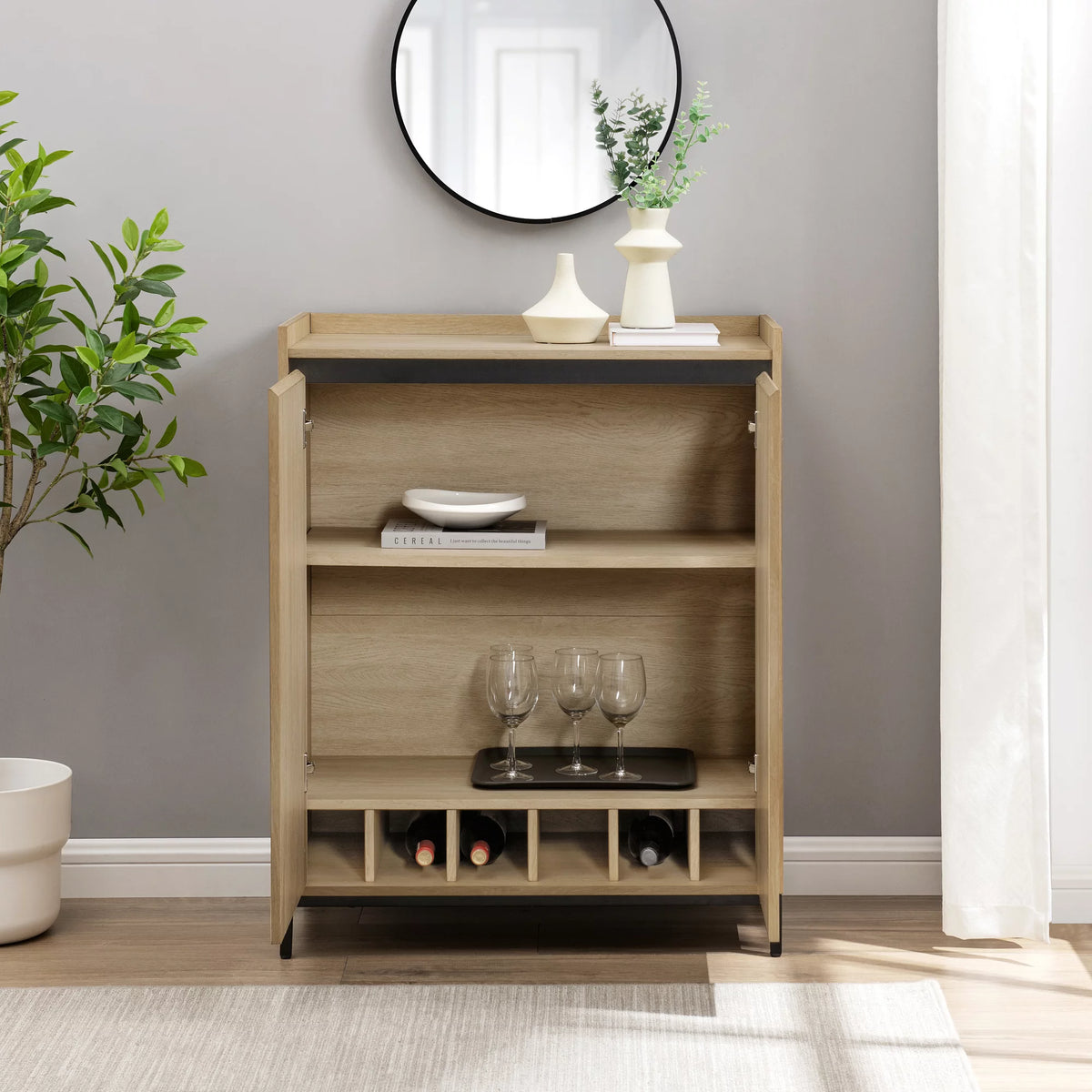 Contemporary 2-Door Accent Cabinet R9301