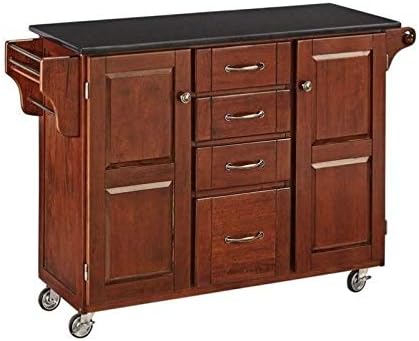 Granite Top Kitchen Cart in Cherry B625