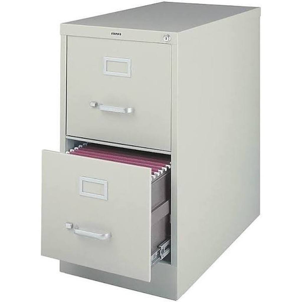 2-Drawer Vertical File Cabinet Locking Letter Gray W220