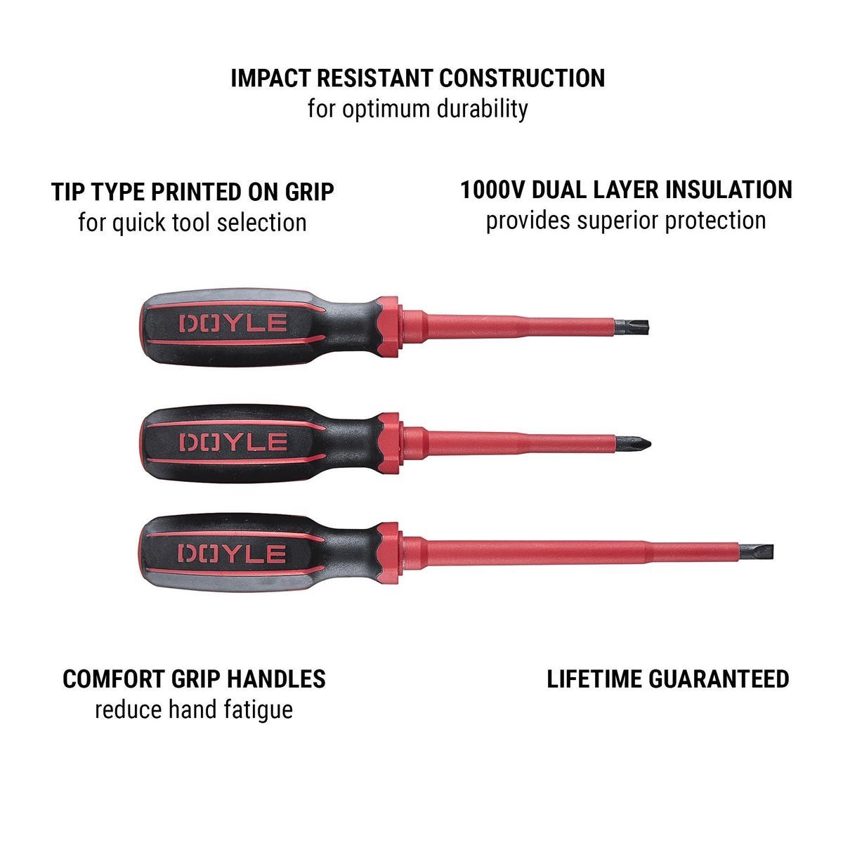 1000V Insulated Screwdrivers, 3-Piece C8456