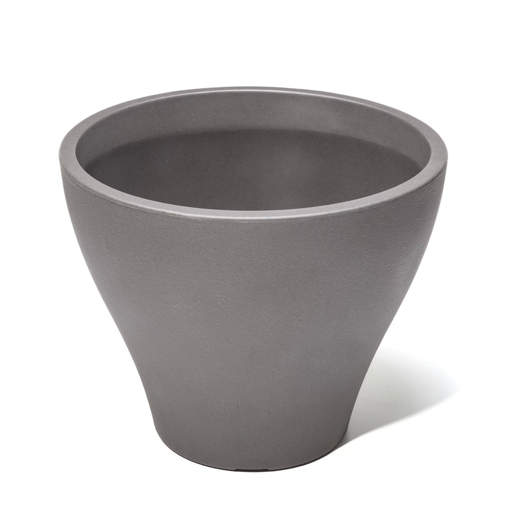 Dark Cedar Round Indoor Outdoor Plastic Planter and Pot D241351