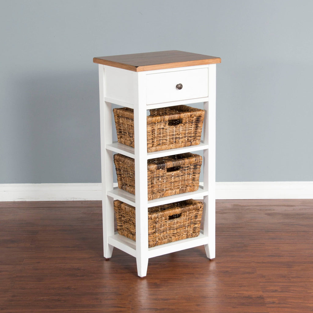 White & Natural Storage Rack S812