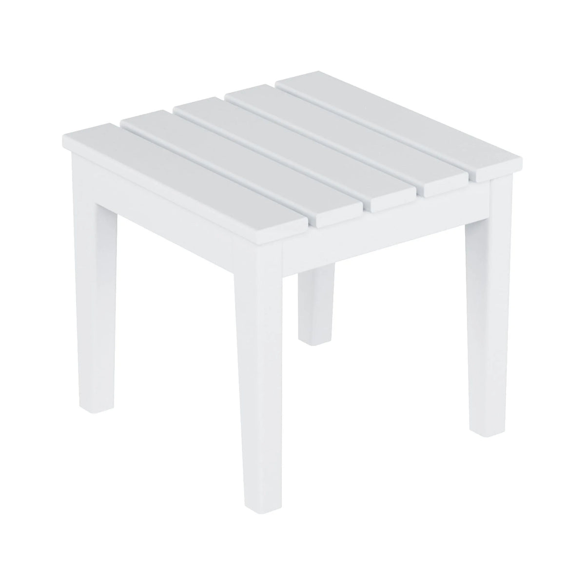 White 18 Inch All Weather Poly Lumber Outdoor Side Table T127544