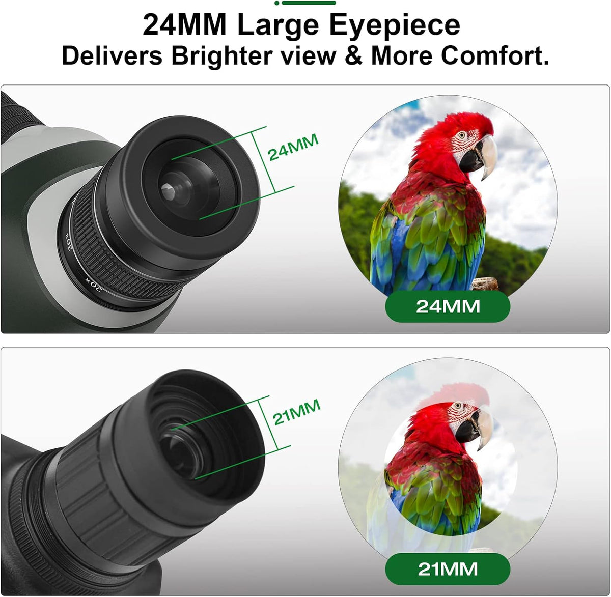 20-60X80 Spotting Scope with Tripod, Carry Bag, Dual Focusing and 24MM Big Eyepiece A193