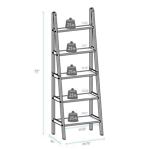 5 Shelf Ladder Bookcase, Espresso G1348