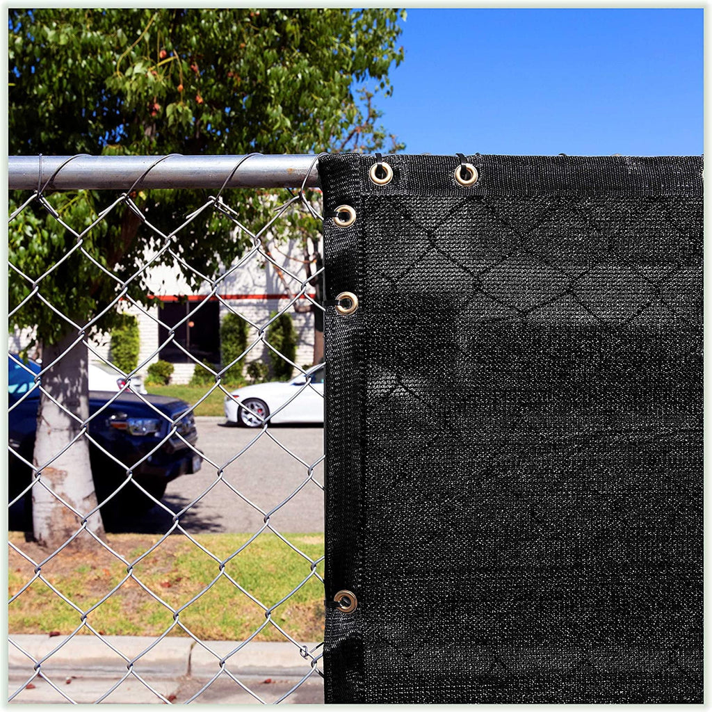 Black Fence Privacy Screen with Grommets D946152