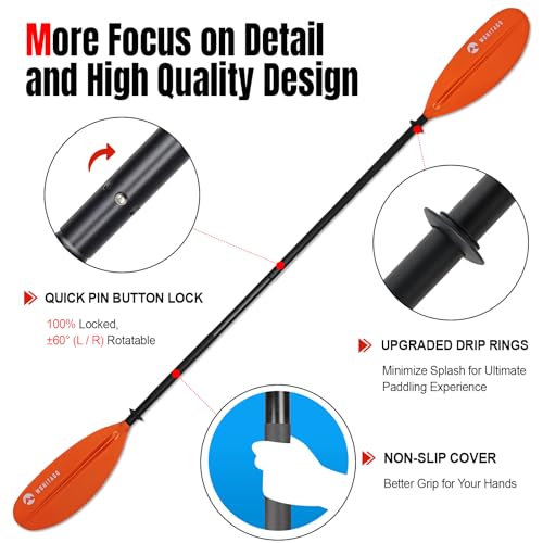 Aluminum Shaft PP Blade Floating Kayak Paddle B149952