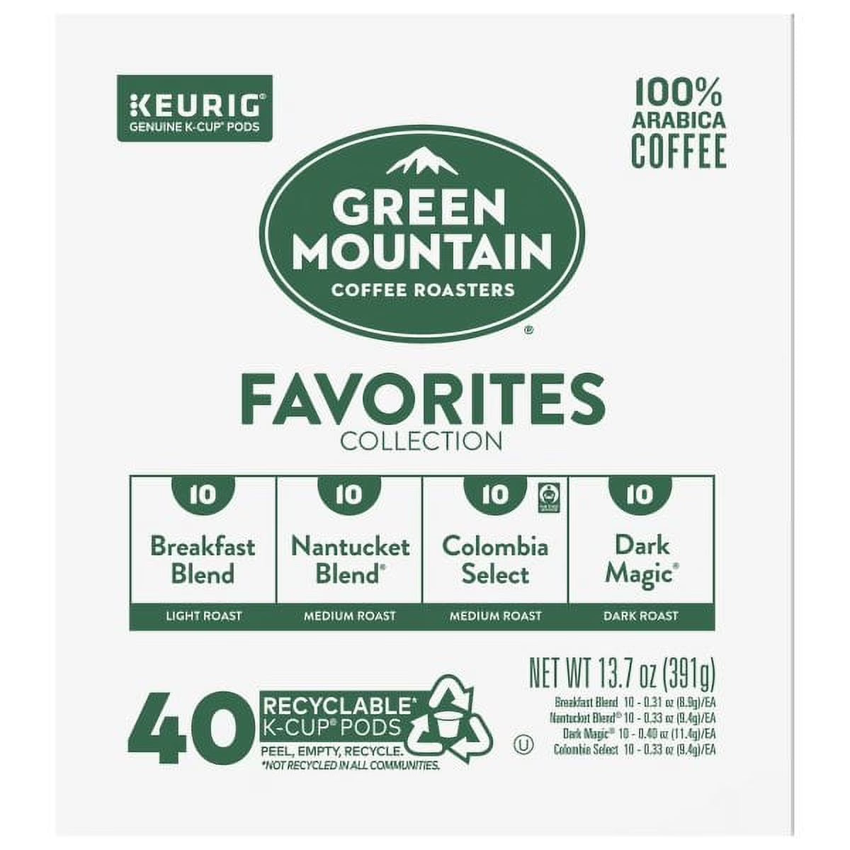 40 Count Single-Serve Coffee K-Cup Pods Sampler B879