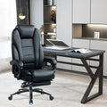 Big and Tall Leather Office Chair with Memory Foam Cushion and Footrest K178