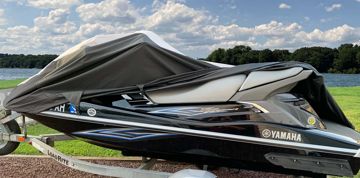 600D Jet Ski Cover Black/Grey 3 Seater 126" C917