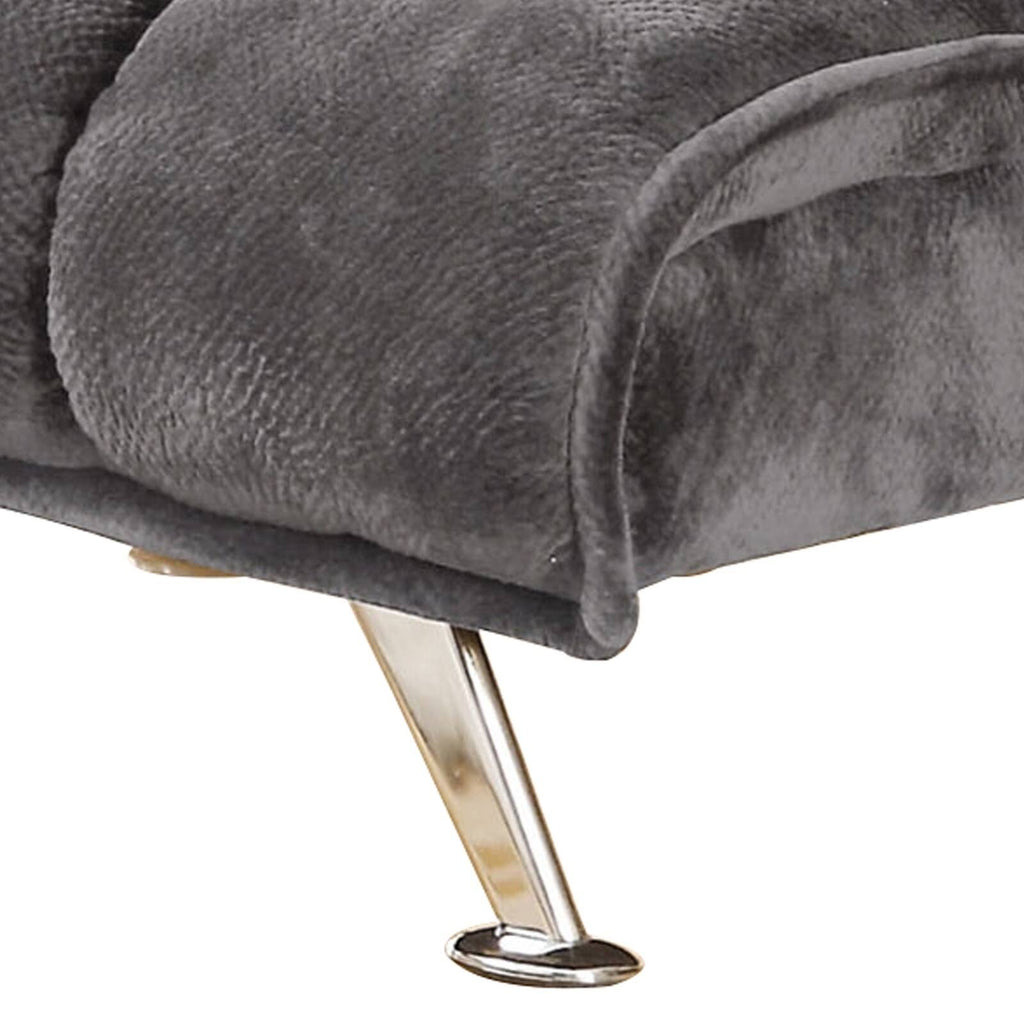 Gray Convertible Fabric Chair with Metal Legs S39659