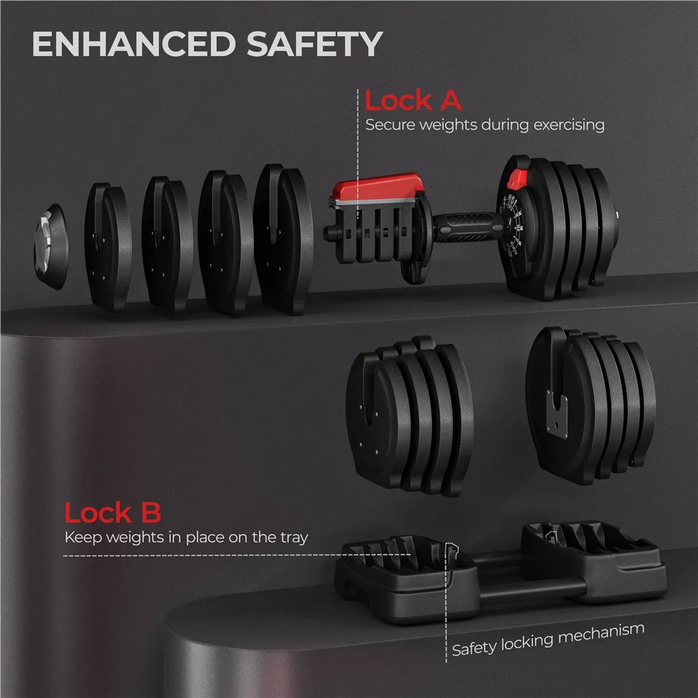 Black 3-In-1 Dumbbell Weight Set with Anti-Slip Handle Z39609