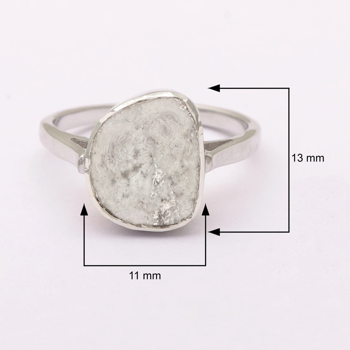 0.70 CTW Natural Slice Diamond Polki Solitaire Ring 925 Sterling Silver V386067