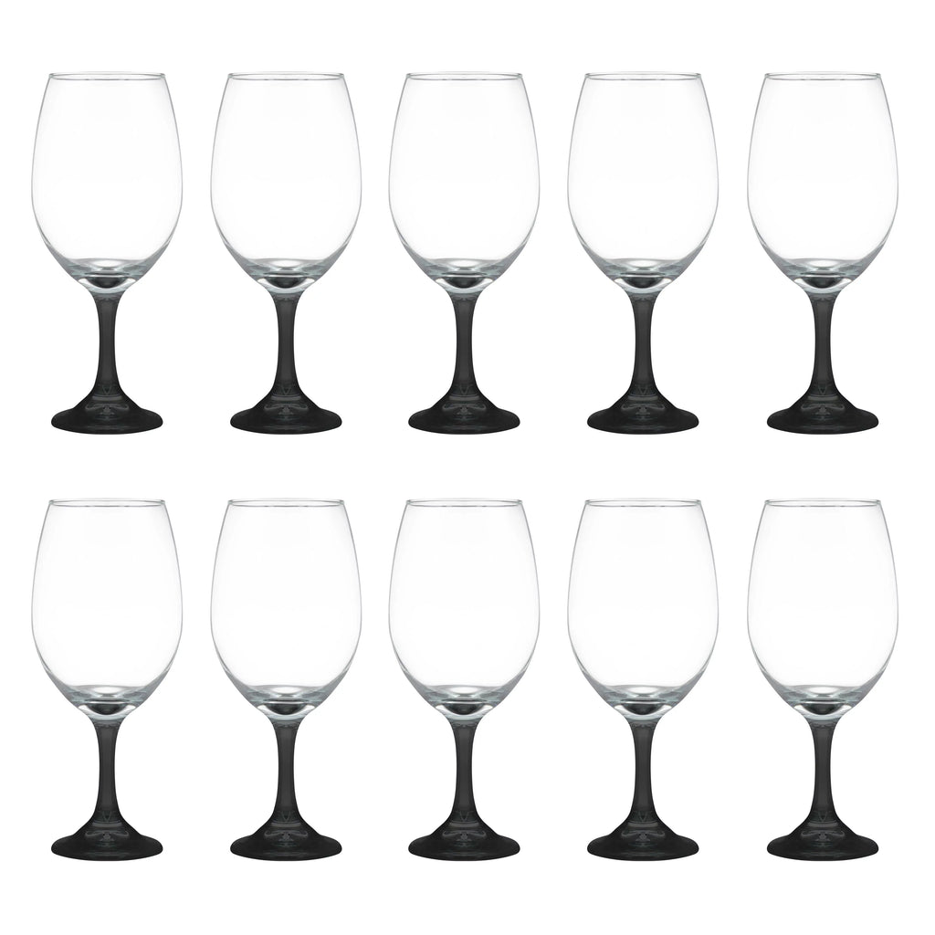 Wine Glasses 20.75 oz. Set of 10 Black K1290