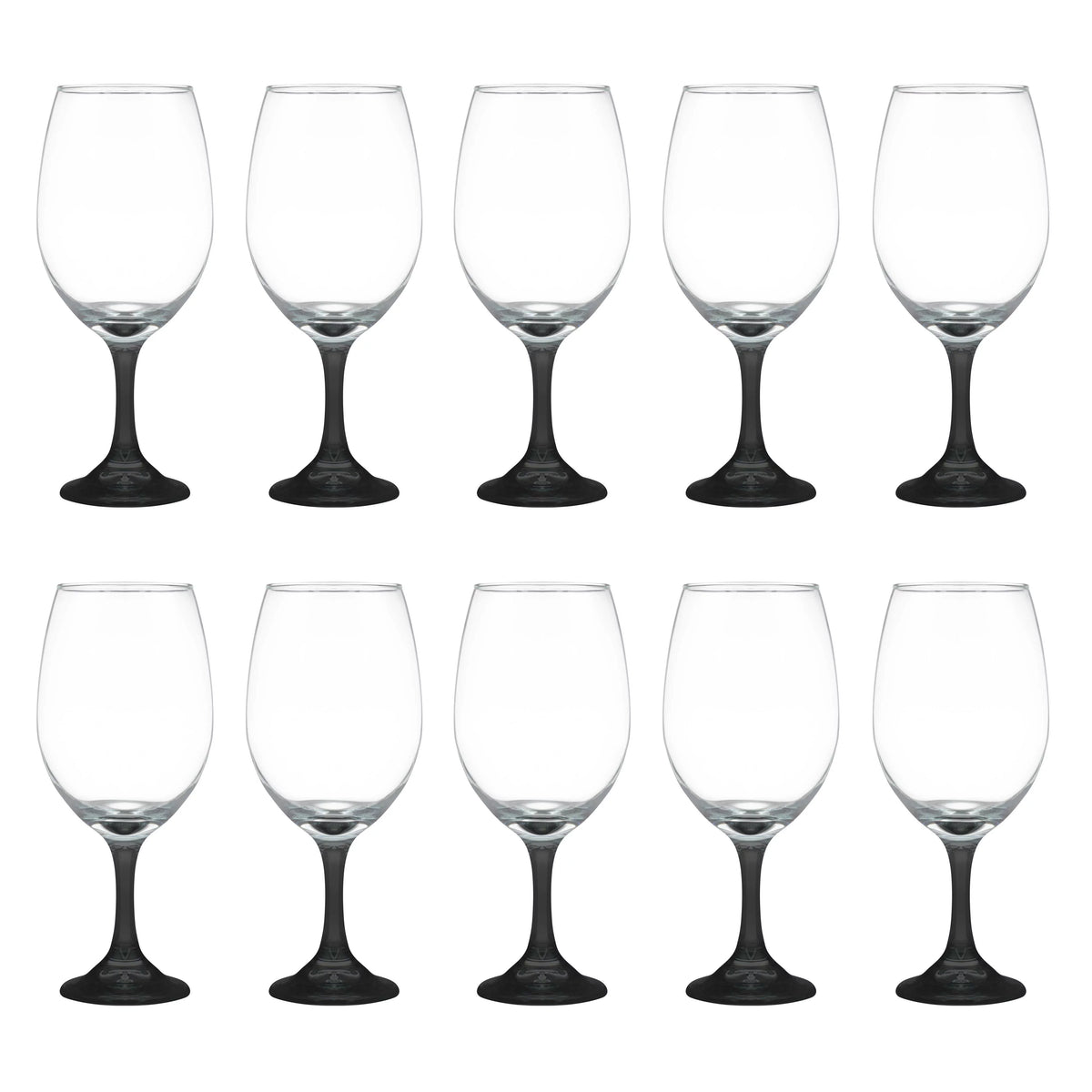Wine Glasses 20.75 oz. Set of 10 Black K1290