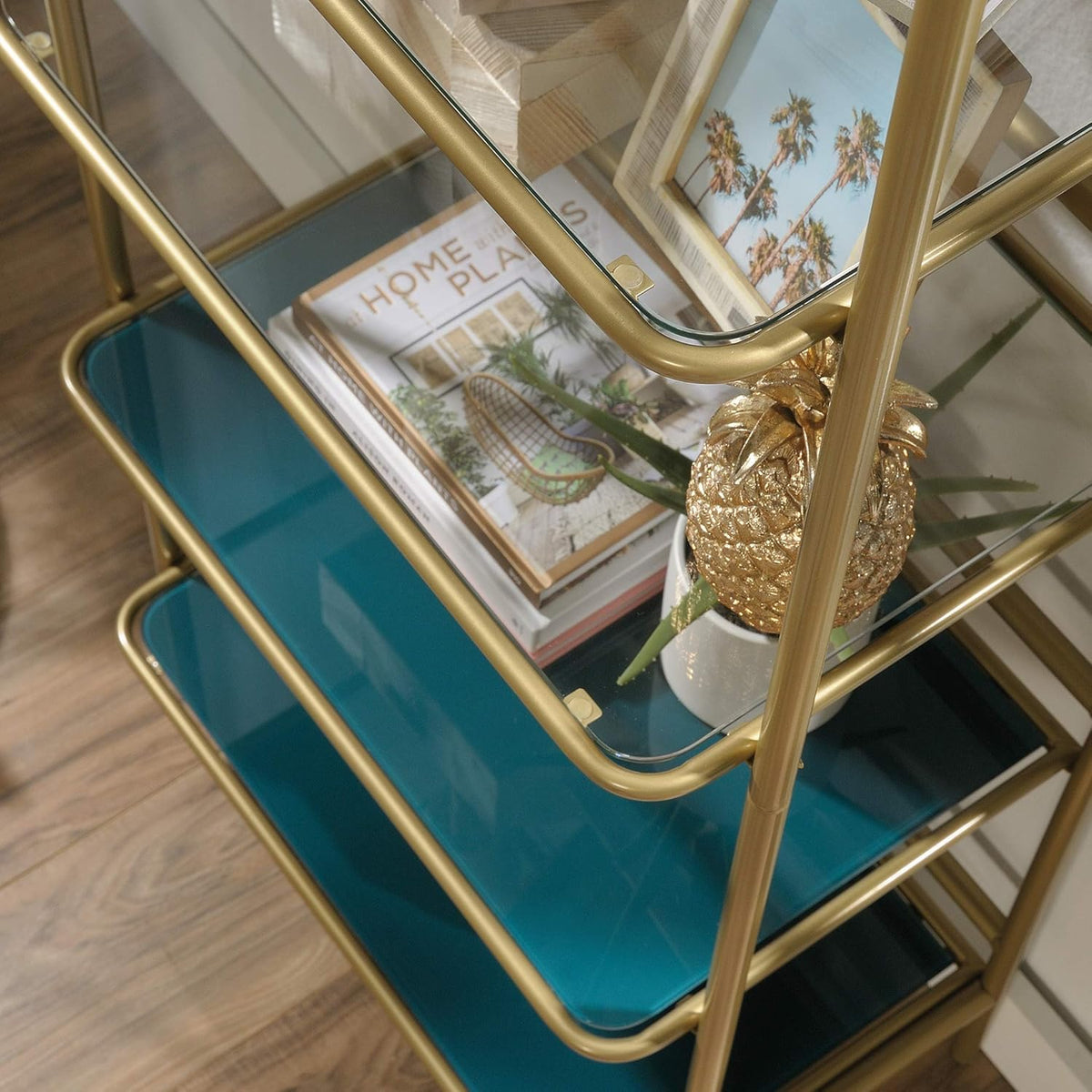 Bookcase, Satin Gold Finish R881098